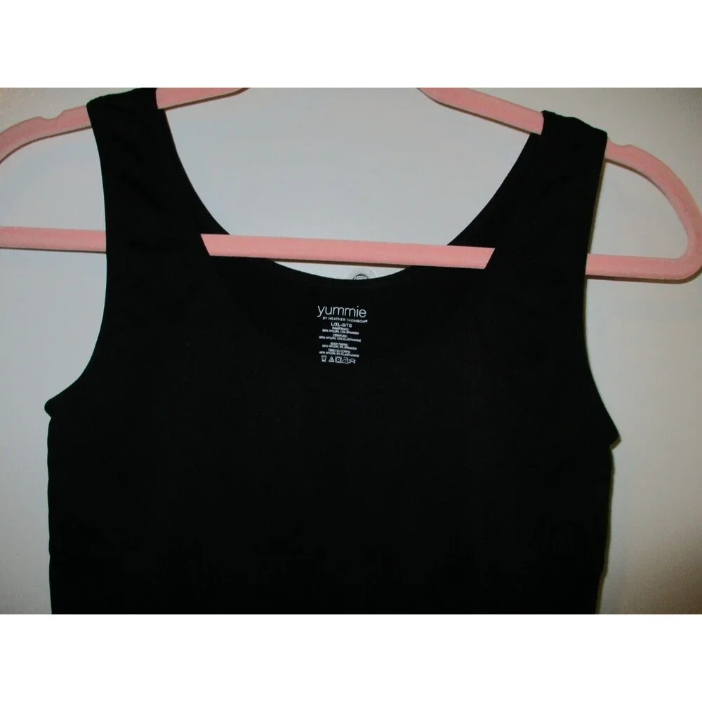 Yummie by Heather Thomson Womens Sz L/XL Seamless 2-Way Shaping Tank Top Black - Picture 3 of 8